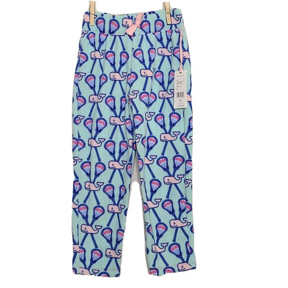 NWT Girls Vineyard Vines Lacrosse Jogger Size XS Fleece Pajama Pants - Picture 1 of 4